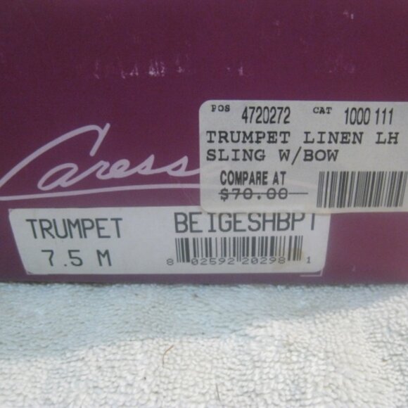 Caressa Trumpet linen slingback womens's shoe with bow - Picture 2 of 13